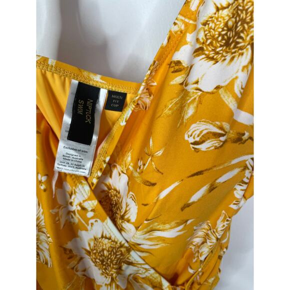Niptuck Yellow Floral Swimsuit 10 - Picture 4 of 5